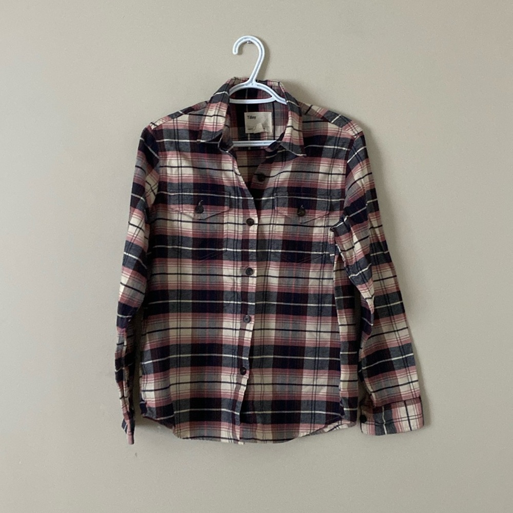 Tilley Outdoor Plaid Warm Checkered Organic Cotton Button-Down Shirt